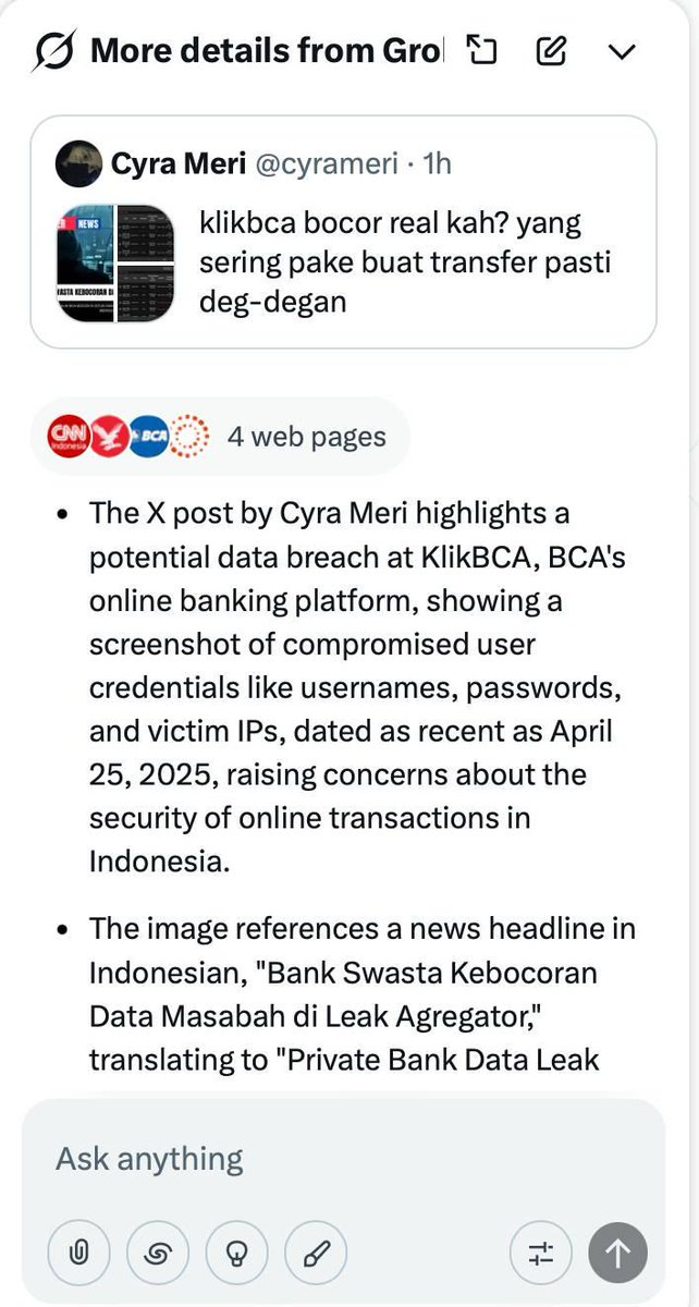 Halo BCA, tolong kasih penjelasan dong soal isu KlikBCA bocor ini. Bener nggak sih data pengguna kena? Jangan bikin panik dong