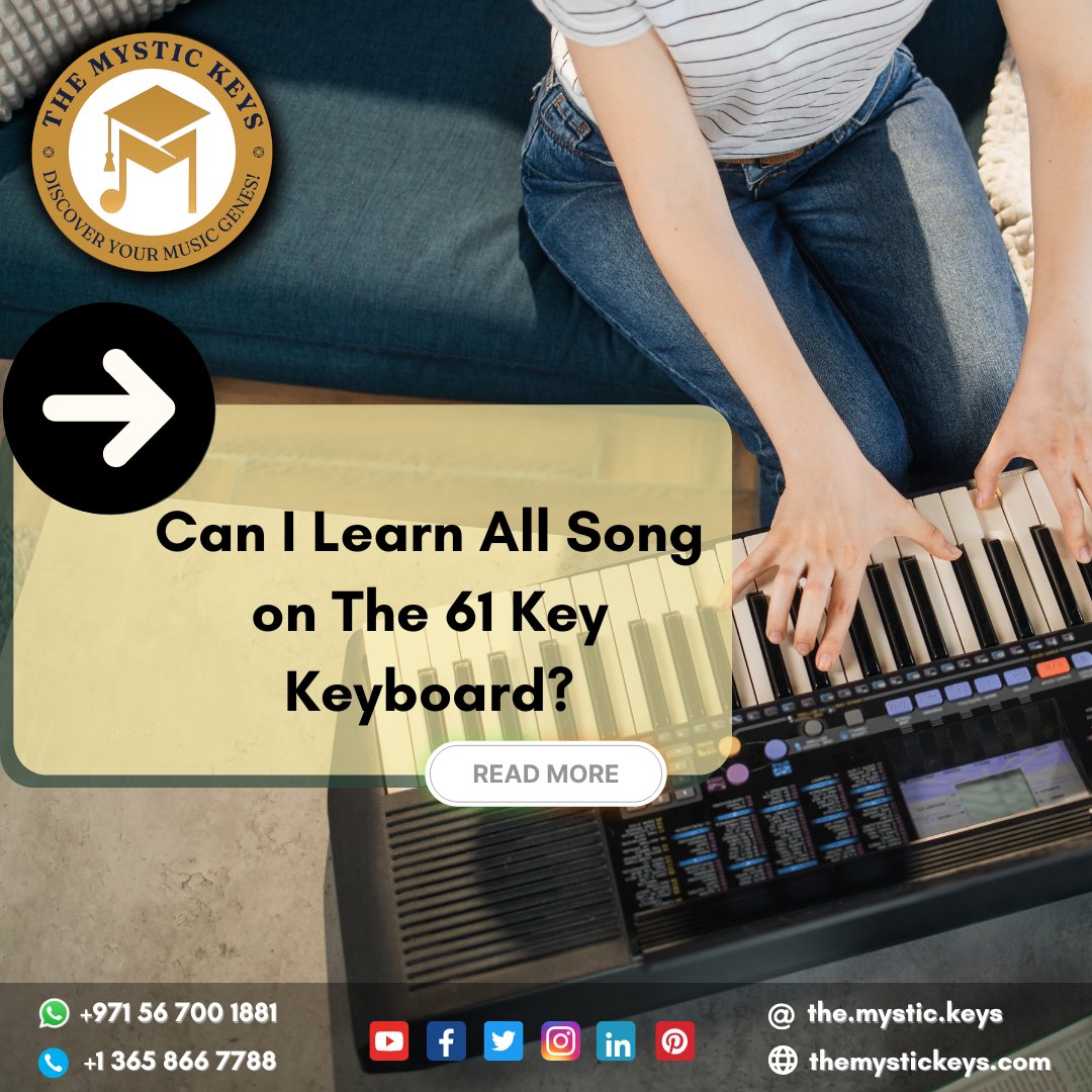 KeysMystic's tweet image. Can You Play All Songs on a 61-Key Keyboard?

🔗 Read more: themystickeys.com/can-you-learn-…

#KeyboardLearning #PianoTips #MusicForEveryone #TheMysticKeys #LearnMusicOnline #PlayWithConfidence #KeyboardSkills