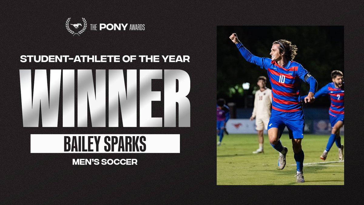 SMU Athletics (@smumustangs) on Twitter photo #PonyAwards25 – The winner of the Male Student-Athlete of the Year Award is Bailey Sparks of <a href="/SMUSoccerM/">SMU Men's Soccer</a>. #PonyAwards25 – The winner of the Male Student-Athlete of the Year Award is Bailey Sparks of <a href="/SMUSoccerM/">SMU Men's Soccer</a>.