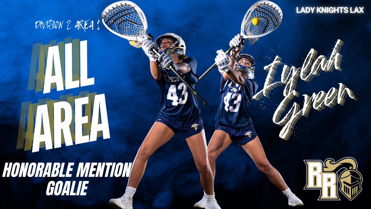 RRHS_glax's tweet image. POST-SEASON HONORS💙💛
Congratulations to a trio of Lady Knights for garnering some post-season recognition. Emma Morris & Riley Thrasher were selected to the Div. 2 Area 1 Second Team. Goalie Iylah Green made the Honorable Mention squad. CONGRATS Ladies ⚔️🔥💯