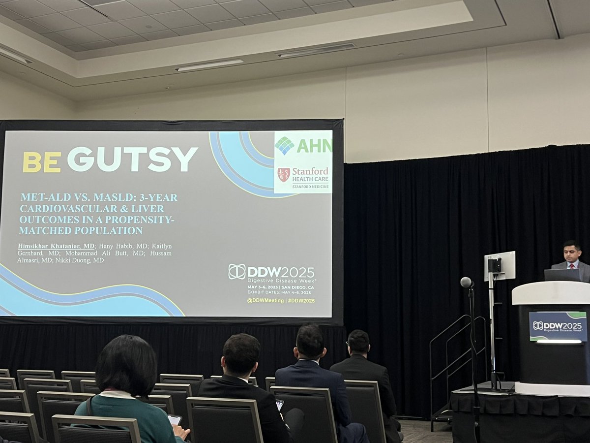 doctornikkid's tweet image. So proud of you Himsikhar from @AHNIMres for your stellar talk

✅Higher MACE/MALO in Met-ALD (vs. MASLD) 
✅Inc mortality rates 
✅Differential race and sex impact 

#BeGutsy and #DrinkLess 
So glad to have finally met @juanpabloarab thx for moderating this!