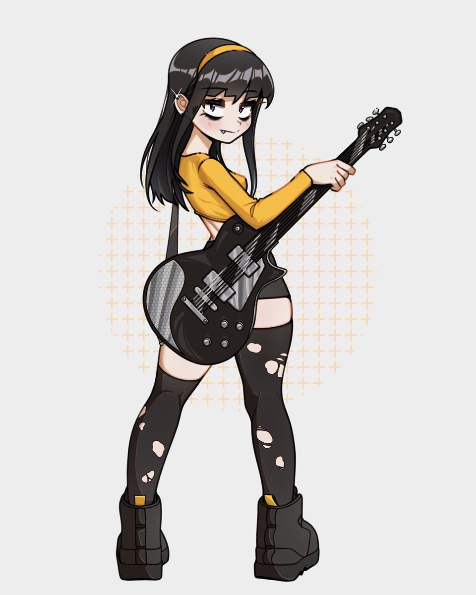 offkair's tweet image. 🎸+🖤💛
#oc #イラスト