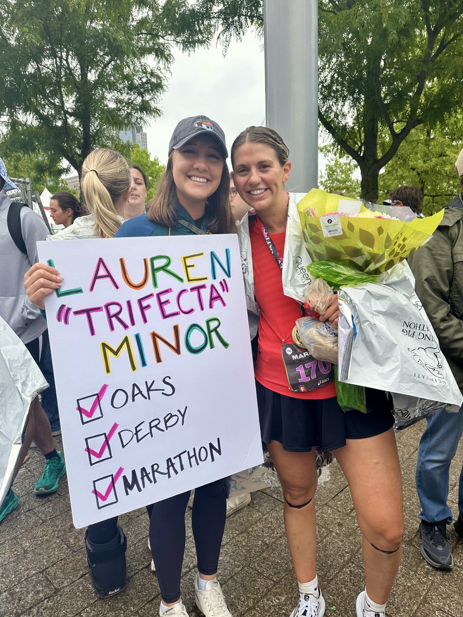 Had to see it with my own eyes...Yes, <a href="/_LaurenMinor/">Lauren Minor</a> ran a MARATHON the morning after Derby. So proud of you, friend!💪🫶