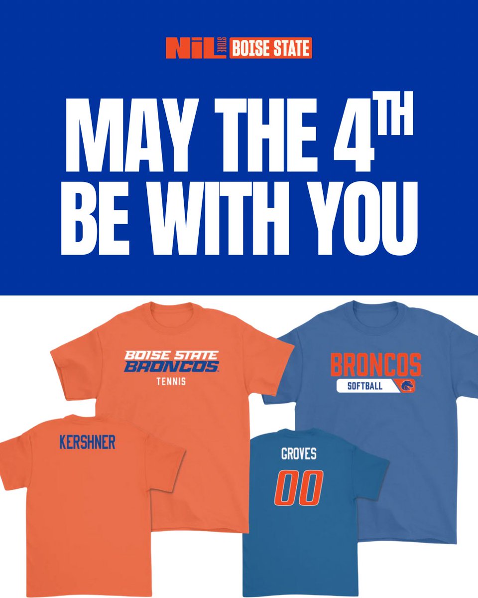 May the 4th be with you 🤝

Shop ➡️ nil.store/boise-state