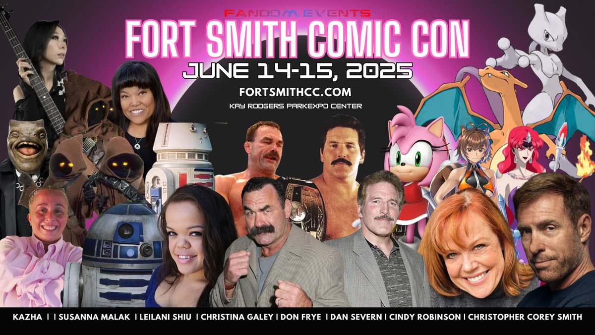 Our next event is #FortSmithComicCon June 14th &amp; 15th in Fort Smith, Arkansas! Get your tickets and hotel rooms at FortSmithCC.com