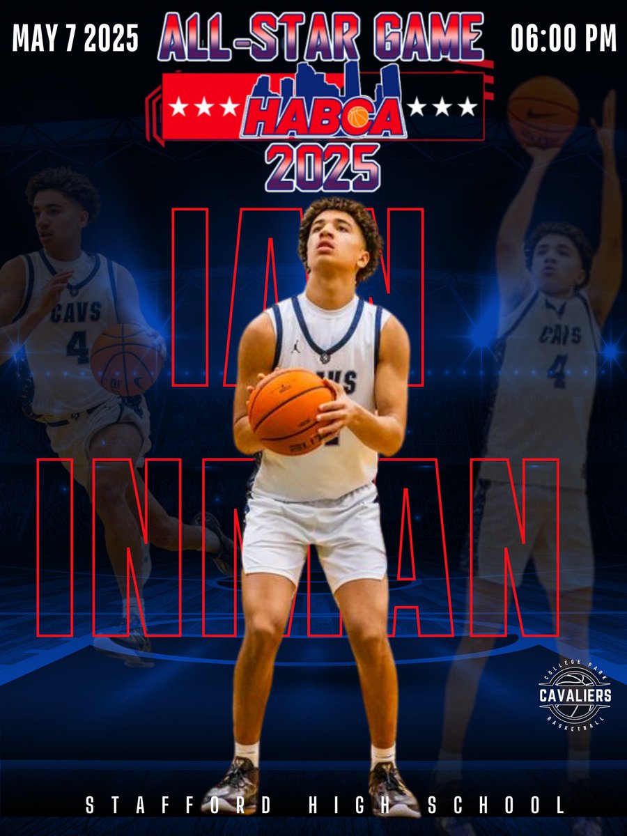 Big shoutout to <a href="/ian_inman2/">Ian Inman</a> for earning a spot in the HABCA All-Star Game this Thursday, May 7th at Stafford High School!

Let’s pack the gym and cheer Ian on as he closes out his senior season!

#AllStar #WeAreCP #CPHoops