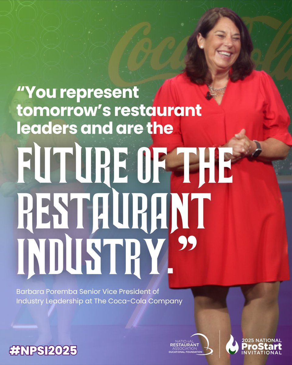 Cheers to <a href="/CocaColaCo/">The Coca-Cola Co.</a> for their continued support of ProStart and the National ProStart Invitational! #NPSI2025 #BurnBrightNPSI <a href="/CocaCola/">Coca-Cola</a>