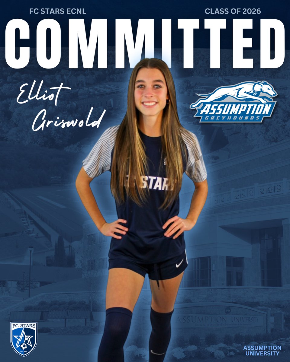 FC Stars (@starsofma) on Twitter photo Congratulations to FC Stars ECNL White player, Elliot Griswold, on her commitment to play DII soccer at Assumption University. ⭐️🐾
#FCStars #StarsNation #ProvenPathway #HoundYeah <a href="/AssumptionWSOC/">Assumption University Women’s Soccer</a> Congratulations to FC Stars ECNL White player, Elliot Griswold, on her commitment to play DII soccer at Assumption University. ⭐️🐾
#FCStars #StarsNation #ProvenPathway #HoundYeah <a href="/AssumptionWSOC/">Assumption University Women’s Soccer</a>
