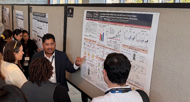 Be sure to catch Josué Pineda presenting at #AAI2025 tomorrow, Monday, May 5 (2:15–3:30 PM, Poster #4571, Board 124)! He’ll be sharing how DC1 neoantigen cancer vaccines drive anti-tumor immunity through coordinated MHC-I and MHC-II tumor antigen presentation. Stop by and check