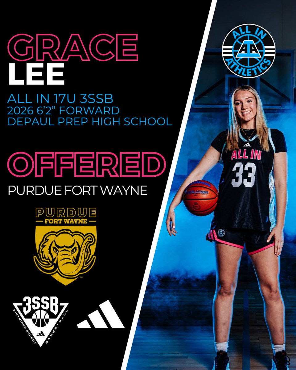 ALL IN Elite Girls 3SSB (@aiaelitegirls) on Twitter photo Congrats to ALL IN 2026 Grace Lee from DePaul Prep on her offer from Purdue Fort Wayne. We are so proud of you <a href="/GraceLee2026_/">Grace Lee</a>
#ALLINfamiliy <a href="/aiathletics/">ALL IN Athletics</a> <a href="/3SSBGCircuit/">3Stripes Select Basketball Girls Circuit</a> #3SSBGirls
<a href="/PGHIllinois/">Prep Girls Hoops Illinois</a> <a href="/PGHByron/">Byron Xerxes Livsey</a> <a href="/pgh_lisa/">PrepGirlsHoopsLisa</a> <a href="/MHS_Girls_/">Midwest Hoops Spotlight</a> Congrats to ALL IN 2026 Grace Lee from DePaul Prep on her offer from Purdue Fort Wayne. We are so proud of you <a href="/GraceLee2026_/">Grace Lee</a>
#ALLINfamiliy <a href="/aiathletics/">ALL IN Athletics</a> <a href="/3SSBGCircuit/">3Stripes Select Basketball Girls Circuit</a> #3SSBGirls
<a href="/PGHIllinois/">Prep Girls Hoops Illinois</a> <a href="/PGHByron/">Byron Xerxes Livsey</a> <a href="/pgh_lisa/">PrepGirlsHoopsLisa</a> <a href="/MHS_Girls_/">Midwest Hoops Spotlight</a>