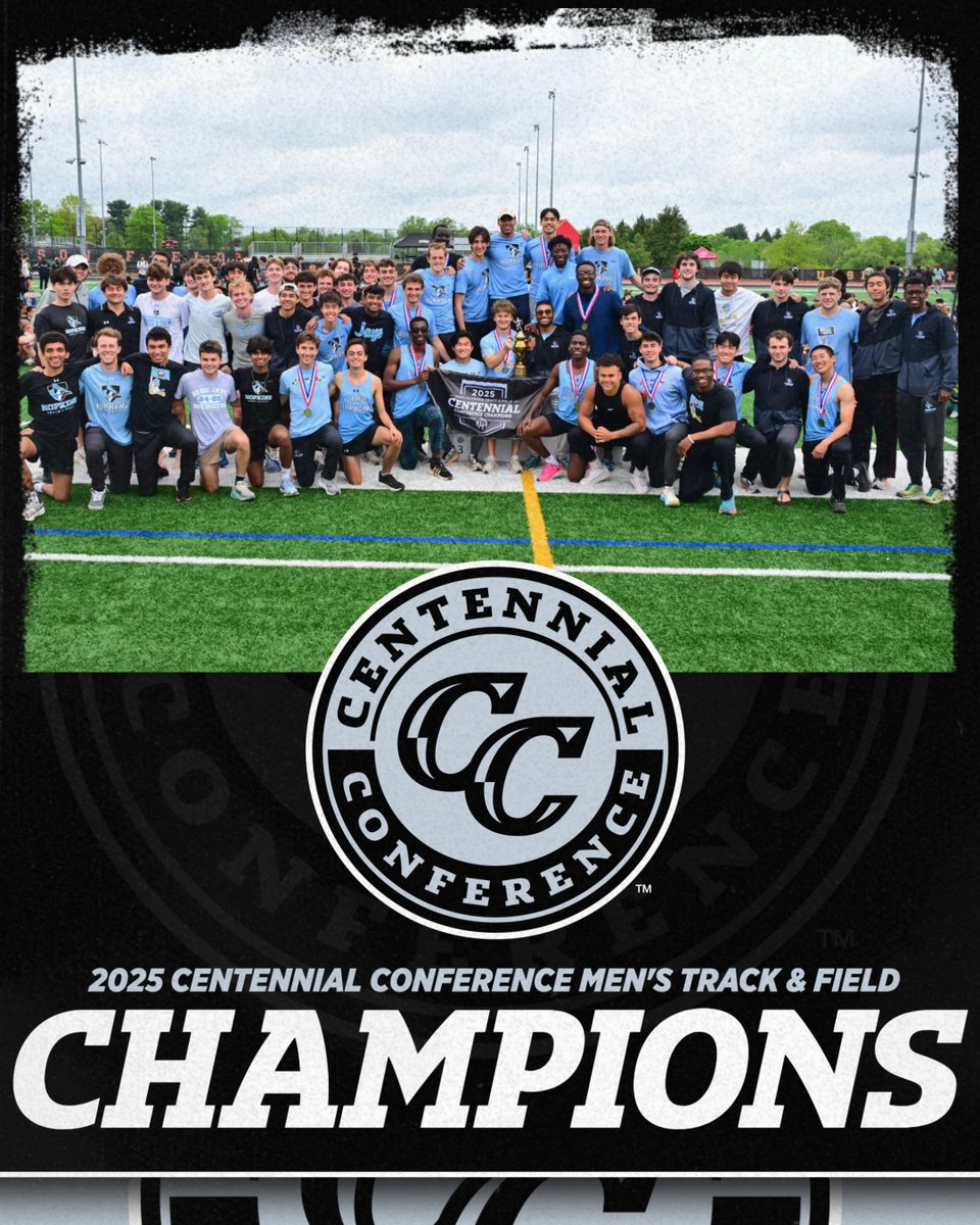 CentennialConf's tweet photo. π MTRACK | CHAMPIONS
@HopkinsTFXC men claim their first Outdoor #CCtrack Championship title since 2021! The Blue Jays led the field with 218 points.
Most Outstanding Performers:
Track - Franklyn Akabi-During
Field - Sebastian Tangelson
#CentConf https://t.co/QsklQSuQjZ
