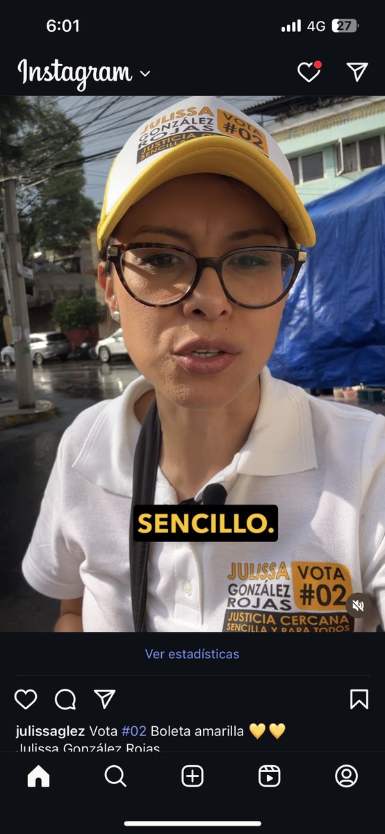 Vota este 1 de junio
Vota #02 boleta amarilla 💛💛
Julissa González Rojas 
Justicia cercana, sencilla y para todos 
#SeremosDelNuevoPoderJudicial