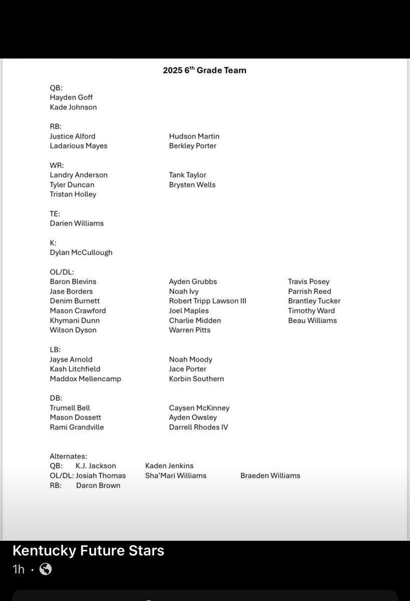 Congrats to all that made the roster! Grateful for this opportunity to grow and learn from a top notch organization! Beyond Blessed <a href="/KYFUTURESTARS/">Ricco Hughes</a> <a href="/TCCardinalsFB/">Taylor Co. Football</a> <a href="/QBUniverseQBU/">QBUniverse</a> <a href="/QBHitList/">QBHitList.com</a> <a href="/VisionQb/">QB Vision</a> <a href="/A1DUDES/">A1DUDE</a> <a href="/PrepRedzoneKY/">Prep Redzone Kentucky</a>