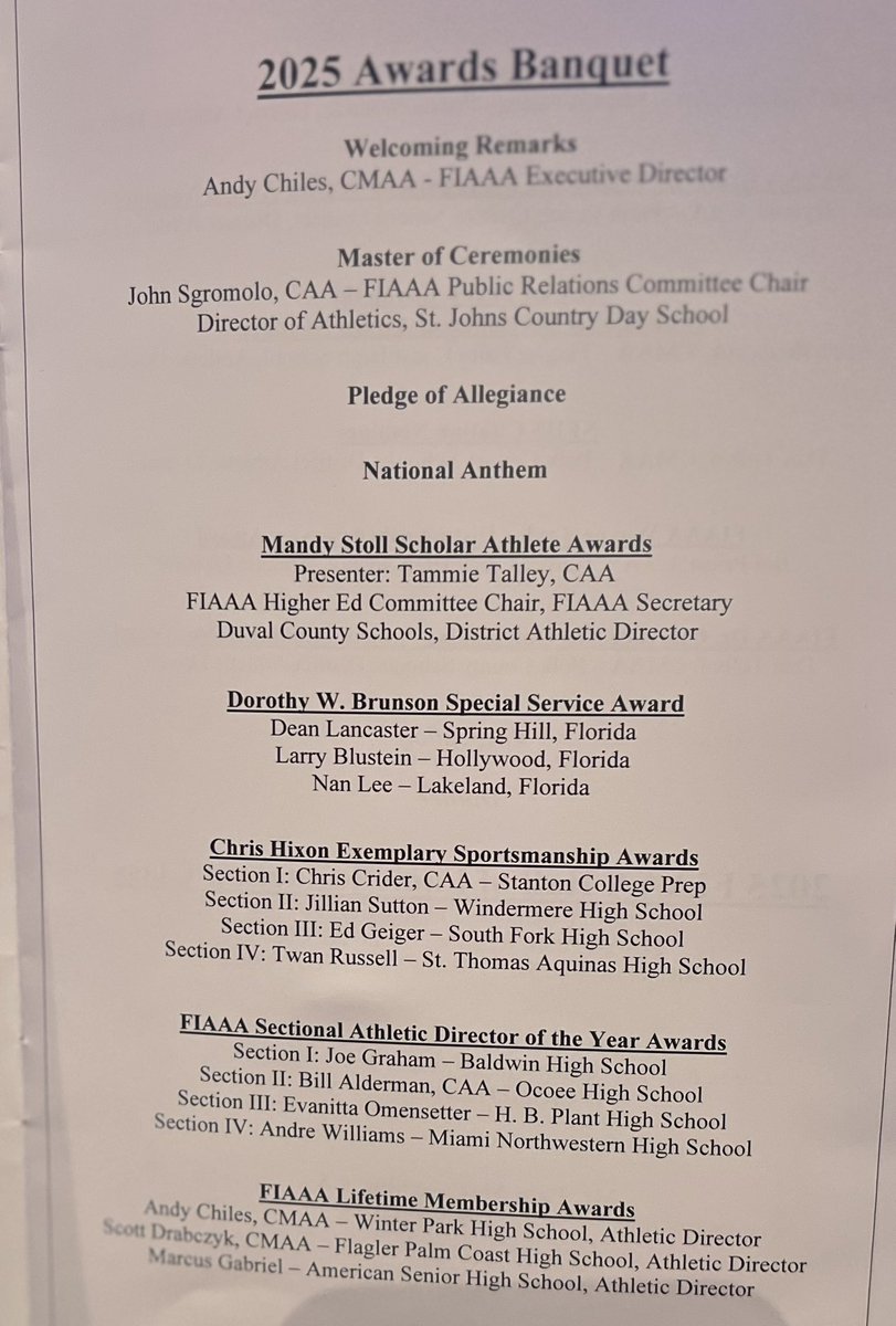 Congratulations to the Section 1 Athletic Administrator of the Year, Joe Graham, AD at <a href="/bmsh_athletics/">Baldwin Indian Athletics</a> awarded this evening at the <a href="/FIAAANews/">FIAAA</a> banquet. We <a href="/DuvalSchools/">DCPS</a> are proud of you