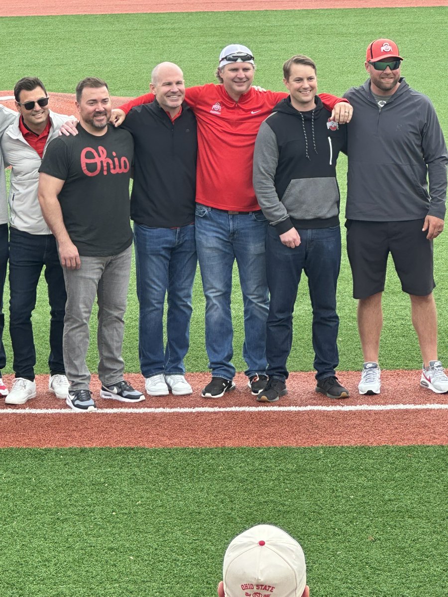 Kiltem6's tweet image. Thank you to @OhioStateBASE for allowing us to”old guys” back at the ballpark today. Always nice getting back home to share stories and pass memories on to the next generation!  Go Bucks!