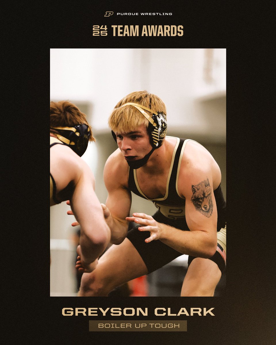 <a href="/hayfilipovich/">Hayden Filipovich</a> <a href="/brodybaumann1/">brody baumann</a> Rumor has it that if you look up “grit” in the dictionary, a picture of this Boilermaker will appear.

Bounced back from injury to qualify for NCAAs in two straight seasons.

Greyson Clark is our Boiler Up Tough award winner.