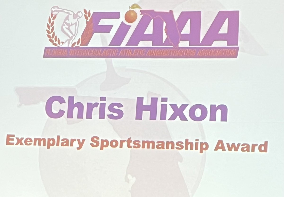 talleymama's tweet photo. The @FIAAANews Chris Hixon Sportsmanship Award winner went to our @DuvalSchools Athletic Director at @SCPBlueDevils and we appreciate all you do for the Conference https://t.co/YvXoKFHRqg