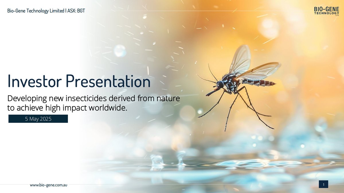 Investor Presentation - Placement, May 2025
View the full $BGT Presentation here: wcsecure.weblink.com.au/pdf/BGT/029432… #agtech