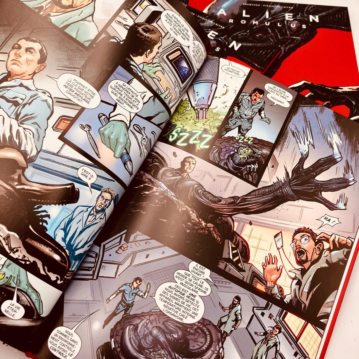 In celebration of ALIEN ROMULUS being released by <a href="/paninicomicsfra/">Panini Comics France</a>, here are a few of the inked pages from the book - now available to purchase (monoprints) 
Via PayPal pay in 4 from my site! Take a look! 

picci8.com/category/alien…