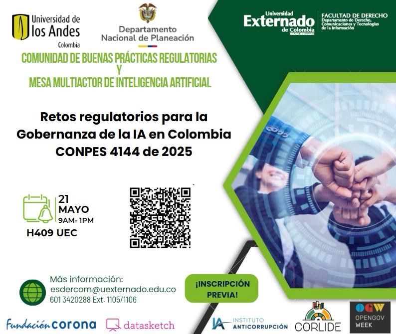 Armando Navarro (@armandojnb) on Twitter photo Desde <a href="/fundcorona/">Fundación Corona</a>, <a href="/Corlide/">Corlide.org</a>, <a href="/Datasketch/">Datasketch</a> e <a href="/InstAnticorrup/">Instituto Anticorrupción</a>, nos unimos a la #OpenGovWeek2025. En conjunto con la <a href="/UExternado/">U.Externado</a> y la <a href="/Uniandes/">Uniandes</a>, realizaremos una mesa de trabajo sobre "Gobernanza multiactor de la IA en Colombia". Pueden registrarse a través del QR👇. ¡Les esperamos! Desde <a href="/fundcorona/">Fundación Corona</a>, <a href="/Corlide/">Corlide.org</a>, <a href="/Datasketch/">Datasketch</a> e <a href="/InstAnticorrup/">Instituto Anticorrupción</a>, nos unimos a la #OpenGovWeek2025. En conjunto con la <a href="/UExternado/">U.Externado</a> y la <a href="/Uniandes/">Uniandes</a>, realizaremos una mesa de trabajo sobre "Gobernanza multiactor de la IA en Colombia". Pueden registrarse a través del QR👇. ¡Les esperamos!