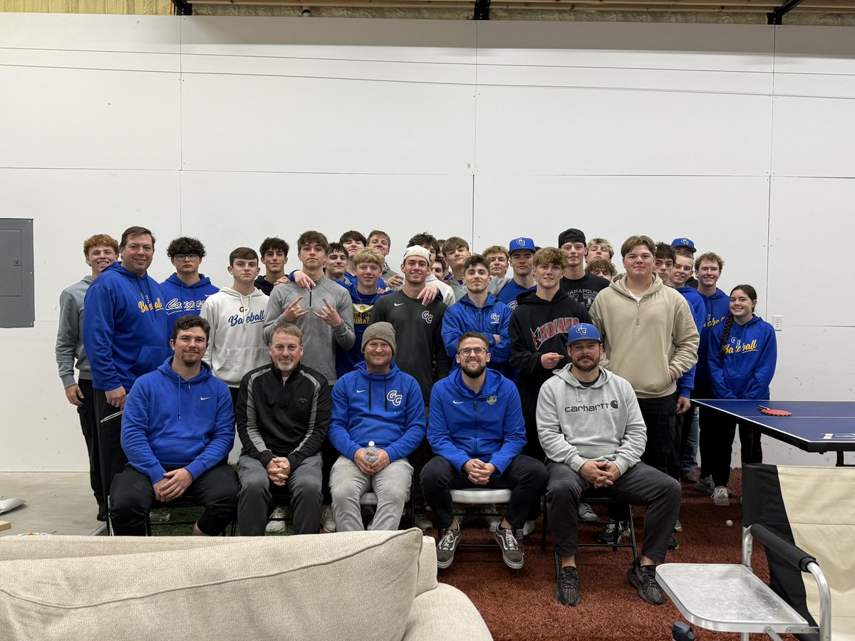 GCHS_BSB's tweet photo. IHSAA baseball sections draw party!  Great times!  @IHSAA1 @GCCougars @gregrakestraw @MitchGibby https://t.co/2F3f4vTtZX