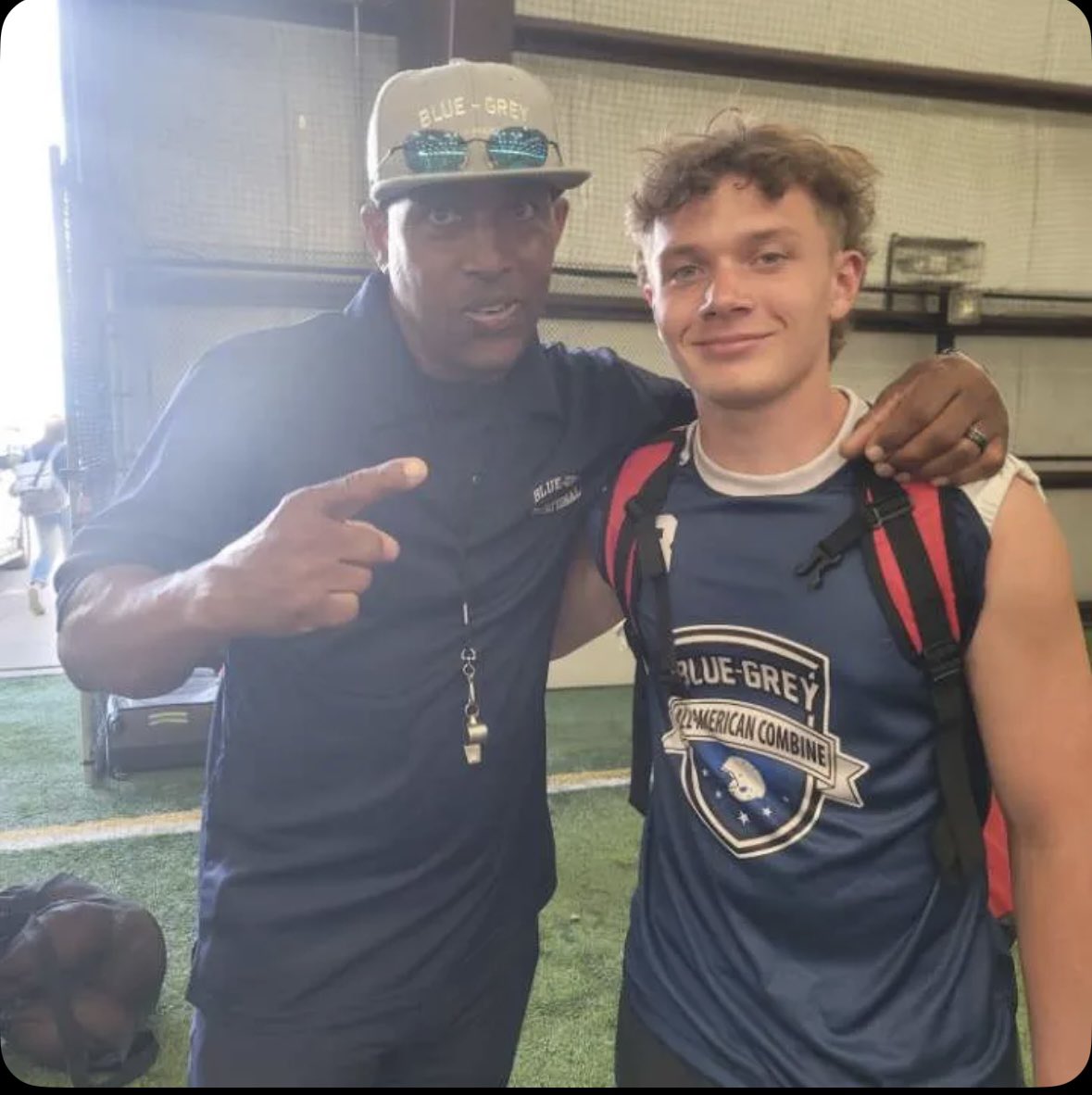 jackson_ur965's tweet photo. Thank you for @kevin_mckenzie9 and @KstillsR for having me at the Blue and Grey combine today. Learned a lot from these two. https://t.co/UH7vOqBNYo