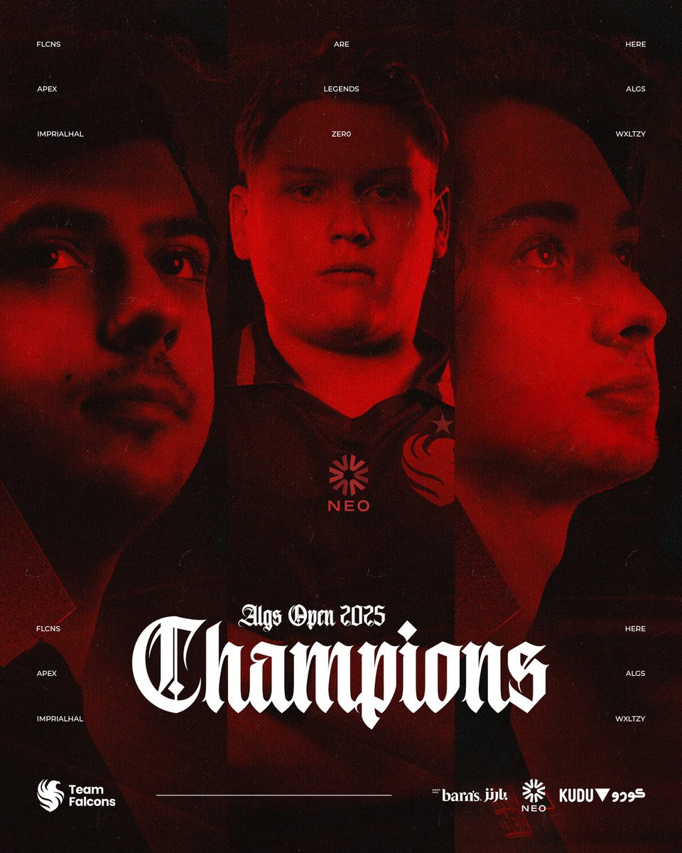 FalconsEsport's tweet image. They doubted, we delivered. History has a new chapter 🔥 — We are the ALGS25 Open Champions

—  من أصعب طريق.. كتبنا التاريخ!! 🤯
صـقـورنـا أبـطـال بـطولـة #ALGSOpen للعبة أبيكس ليجيندز 🦅🥇

#FalconsAreHere