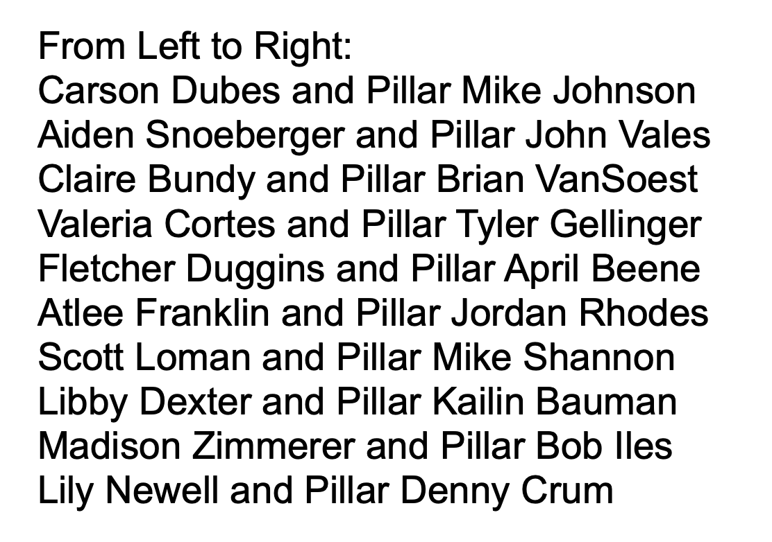 Congratulations to our Top 10 Distinguished Graduates and their Pillars, honored at this year’s Pillar of the Community Ceremony.