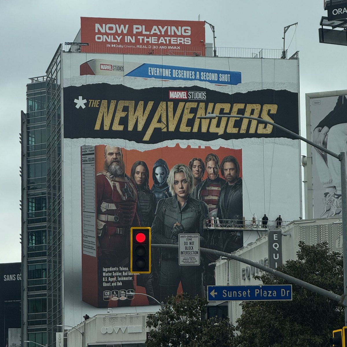 The billboard for ‘THUNDERBOLTS*’ has officially been changed to ‘THE NEW AVENGERS’