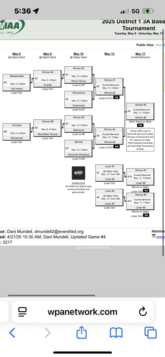 Let the dance begin May 10th 2pm @ Sherman Anderson Ballpark. It will be a couple days until we find out our opening opponent, as there are a couple play games.