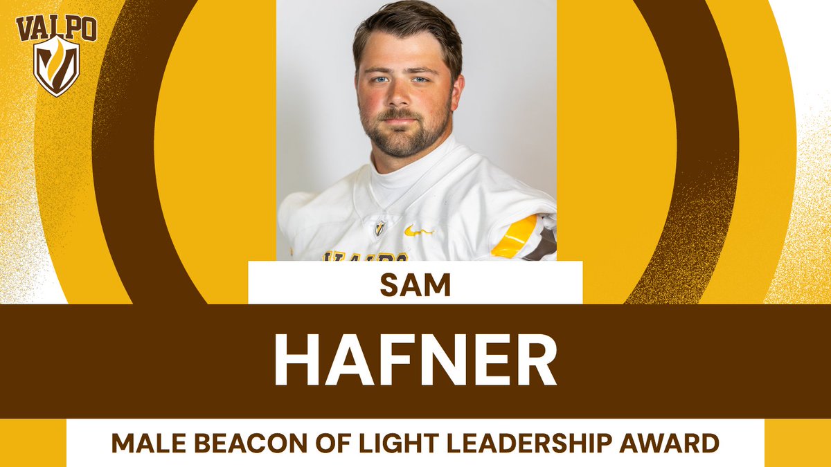 Valpo Athletics (@valpoathletics) on Twitter photo ๐ก MALE BEACON OF LIGHT LEADERSHIP AWARD ๐ก
A dedicated member of the <a href="/valpoufootball/">Valpo Football</a> program for five years, <a href="/SamHafner1/">Sam Hafner</a> taught teammates how to be leaders themselves.
#GoValpo ๐ก MALE BEACON OF LIGHT LEADERSHIP AWARD ๐ก
A dedicated member of the <a href="/valpoufootball/">Valpo Football</a> program for five years, <a href="/SamHafner1/">Sam Hafner</a> taught teammates how to be leaders themselves.
#GoValpo