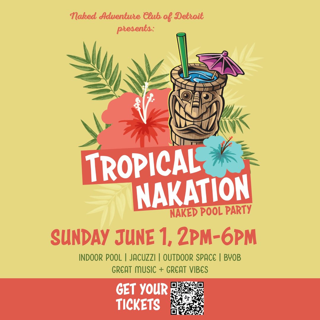 Early bird tickets extended through Wednesday, May 7th at 11:59pm—don’t miss out!
eventbrite.com/cc/tropical-na…
#TropicalNakation #NakedPoolParty #GetNakedWithUs #skinnydip #skinnydipping #getNACD