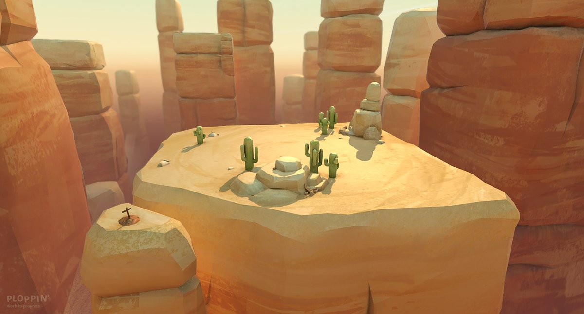 bernould's tweet photo. 🏜️ Made some progress on the environment props. With a proper specular, it gives a lot more depth to the place (and you should see it in motion too!) 🌵 #gamedev #gameart #madewithunity https://t.co/KsXKKuWQB6