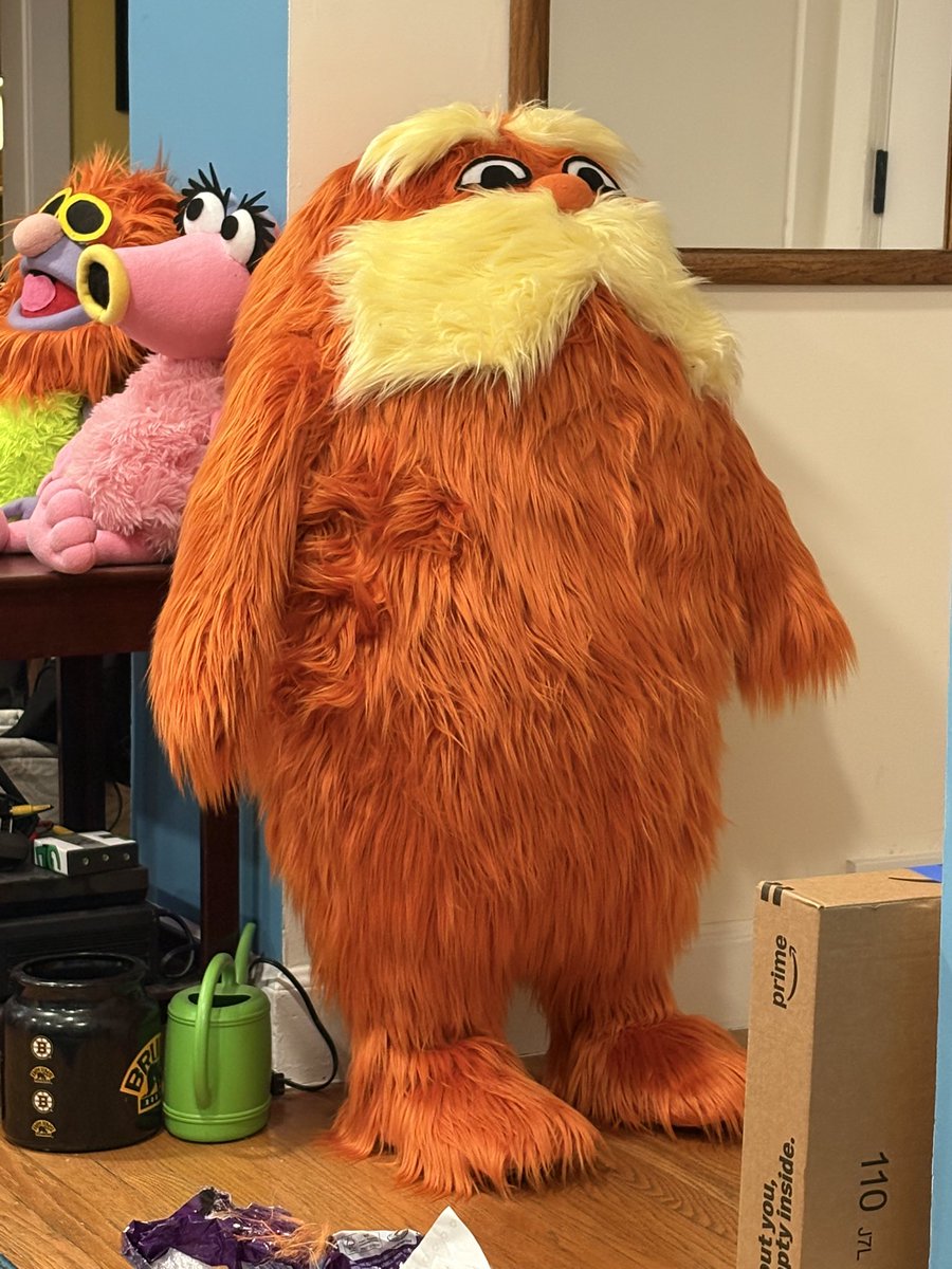 My fiancé keeps walking by him, pointing and saying "Gritty!"