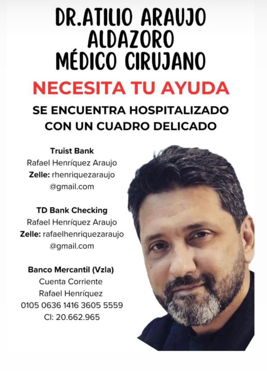 Ayudemos a Atilio <a href="/draraujoa/">Аtilio Araujo - Aldazoro</a>