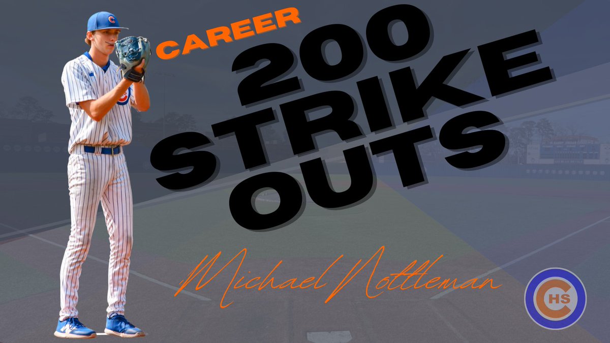 Congratulations to <a href="/MikeNot2026/">Michael Nottleman Jr</a> Michael Nottleman on achieving a career milestone this year.  200 Career Strikeouts (Now 223).  Still a year to go.