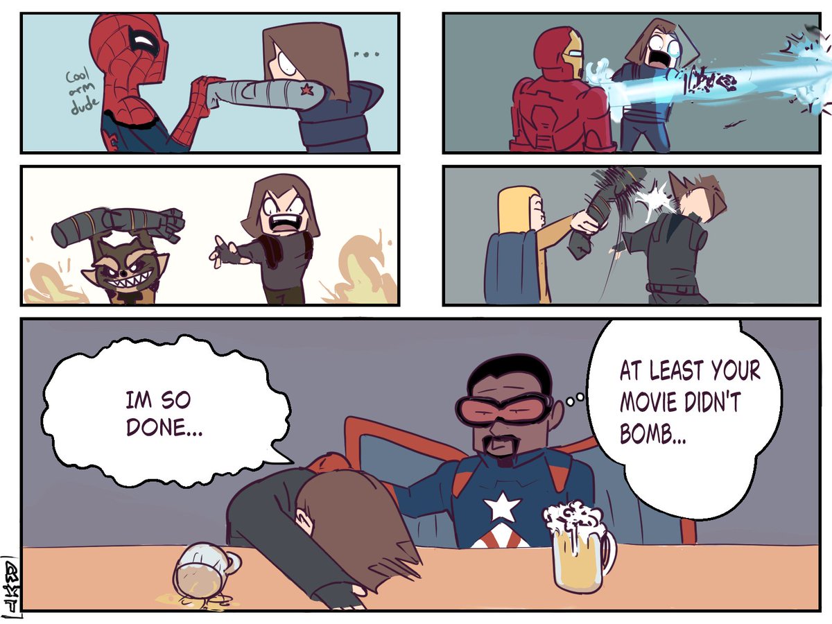 Red_X_Art's tweet photo. Bucky can't catch a break https://t.co/YOsc9Jn6MU