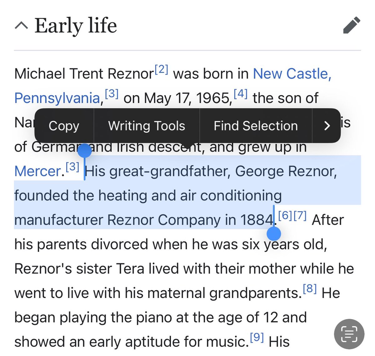 booktycoon's tweet photo. Saw an HVAC unit that had “REZNOR” branding and thought “ha-ha, wouldn’t it be funny if Trent Reznor was an HVAC nepo kid whose industrial sound was inspired by high-output air conditioning units”… turns out this is absolutely true https://t.co/OQ3o6J7nj0