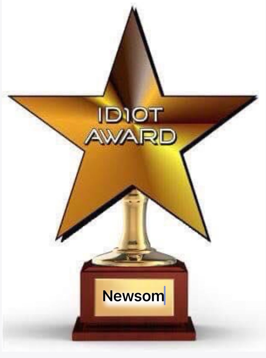 Congratulation <a href="/CAgovernor/">Governor Gavin Newsom</a> , you have won my idiot of the week award. Keep up the good work.