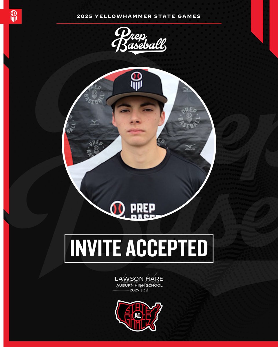 Prep Baseball Alabama (@prepbaseballal) on Twitter photo #𝐘𝐒𝐆𝐚𝐦𝐞𝐬𝟐𝟓: 𝐈𝐧𝐯𝐢𝐭𝐞 𝐀𝐜𝐜𝐞𝐩𝐭𝐞𝐝 ✅
3B Lawson Hare (<a href="/AuburnHighBSB/">Auburn High Baseball</a>, 2027) is 𝗟𝗢𝗖𝗞𝗘𝗗 𝗜𝗡 🔐 for the Yellowhammer State Games, held on June 17th-18th at Sand Mountain Park in Albertville, AL.
Request an invite to the premier event of the summer. ⤵️
🔗: #𝐘𝐒𝐆𝐚𝐦𝐞𝐬𝟐𝟓: 𝐈𝐧𝐯𝐢𝐭𝐞 𝐀𝐜𝐜𝐞𝐩𝐭𝐞𝐝 ✅
3B Lawson Hare (<a href="/AuburnHighBSB/">Auburn High Baseball</a>, 2027) is 𝗟𝗢𝗖𝗞𝗘𝗗 𝗜𝗡 🔐 for the Yellowhammer State Games, held on June 17th-18th at Sand Mountain Park in Albertville, AL.
Request an invite to the premier event of the summer. ⤵️
🔗: