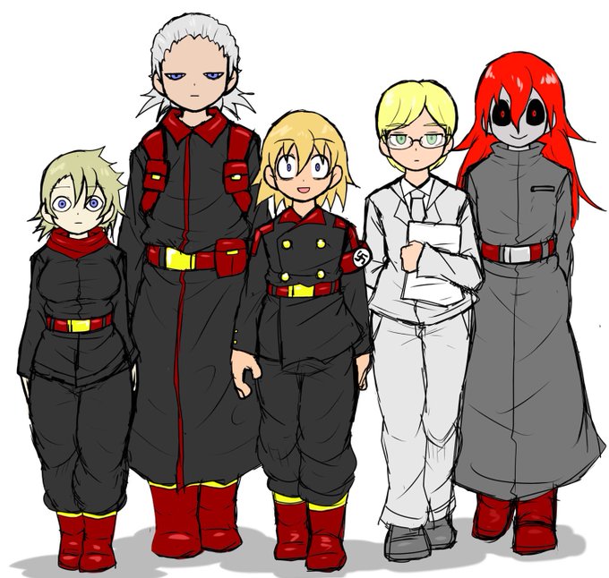 この絵描いた頃は両端の2人がエロ方面で人気になるとは思わなかったな…w 