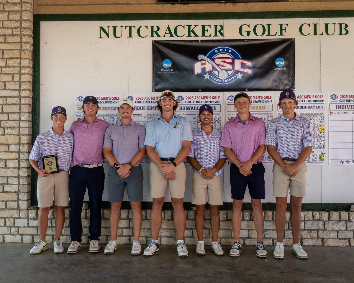 2025 ASC Men’s Golf All-Tournament Team

Medalist: Cole MacMillan, UMHB
Owen Prewitt, LETU
Andrew Bin, HSU
Drew Marshall, ETBU
Evan Acevedo, UMHB
William Mullin, UMHB
Kaiden Schneider, LETU

#ascsports #ascgolf #ascchamps #d3golf