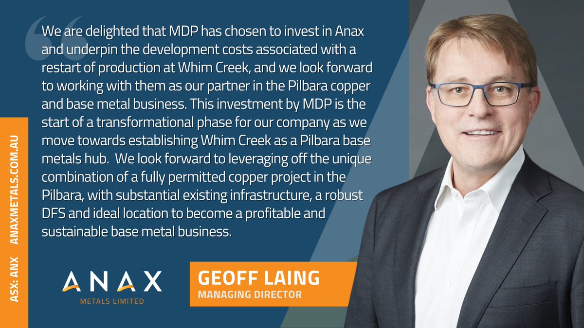 📣 <a href="/anax_metals/">Anax Metals</a>

#ANAX SECURES COMMITMENT FOR $3.3M IN FUNDING FROM CORNER-STONE INVESTOR WITH CONDITIONAL COMMITMENTS FOR A FURTHER FUNDING PACKAGE OF UP TO $100M FOR THE DEVELOPMENT OF THE #WHIMCREEK PROJECT &amp; PROPOSED #PILBARA CONSOLIDATION 

$ANX 🔗 bit.ly/4k6r5hC