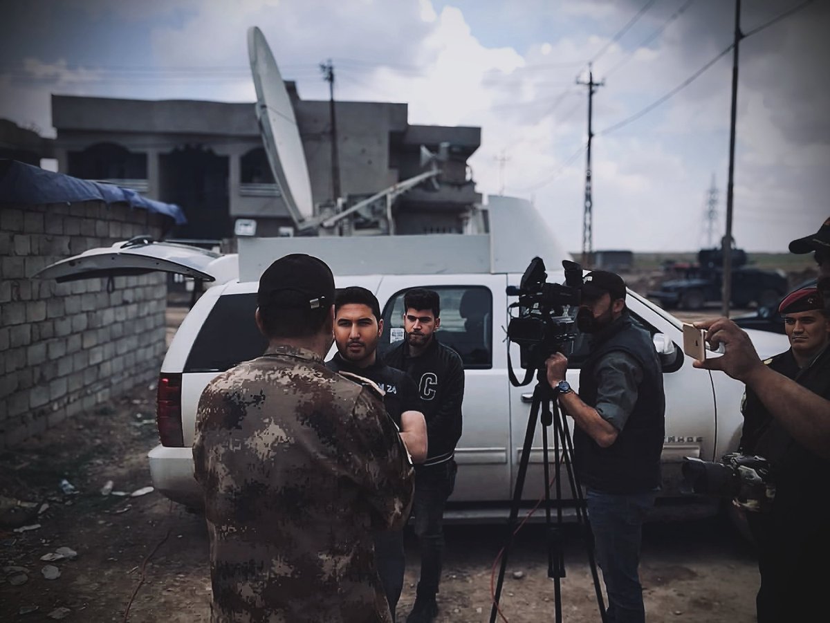 Eight years of covering events — we worked as dedicated journalists committed to our profession.
This photo goes back to my coverage of the Mosul liberation war, in which I participated as a reporter for Kurdistan24.
