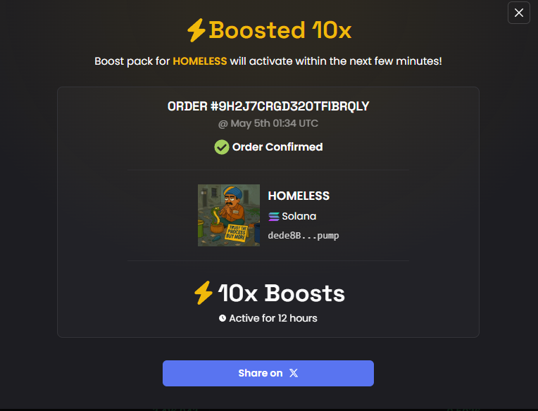 ⚡ Boosted 10x HOMELESS on DEX Screener!
dexscreener.com/solana/dede8BT… 

Please send me money to pay for this. It was $1 million dollars...no really 🥸