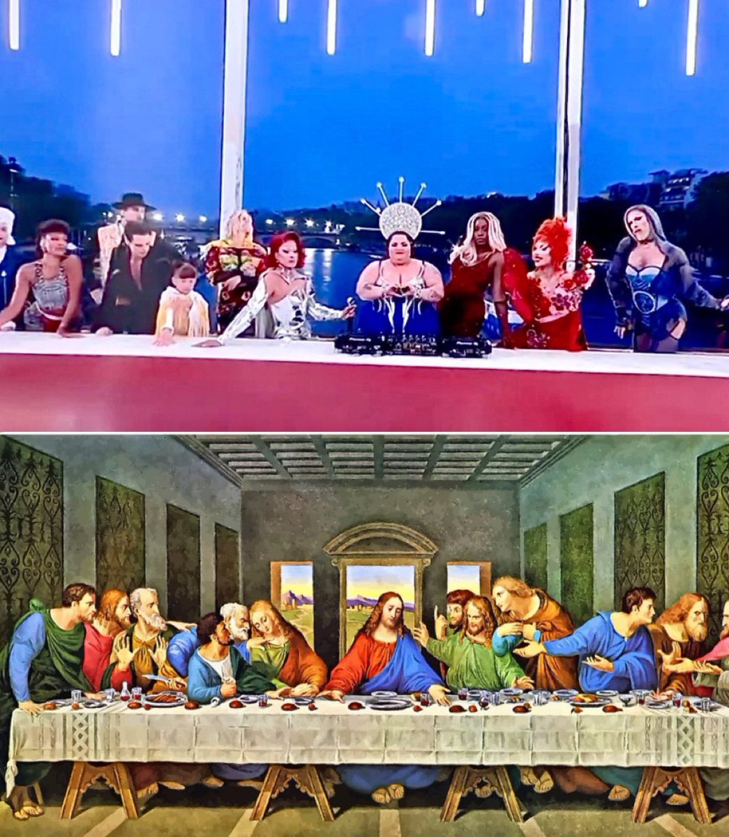 SarahisCensored's tweet image. Drag queens reenacting the Last Supper to mock Christianity are okay. 

But when Trump posts an AI photo of himself as the Pope, the left loses their minds?