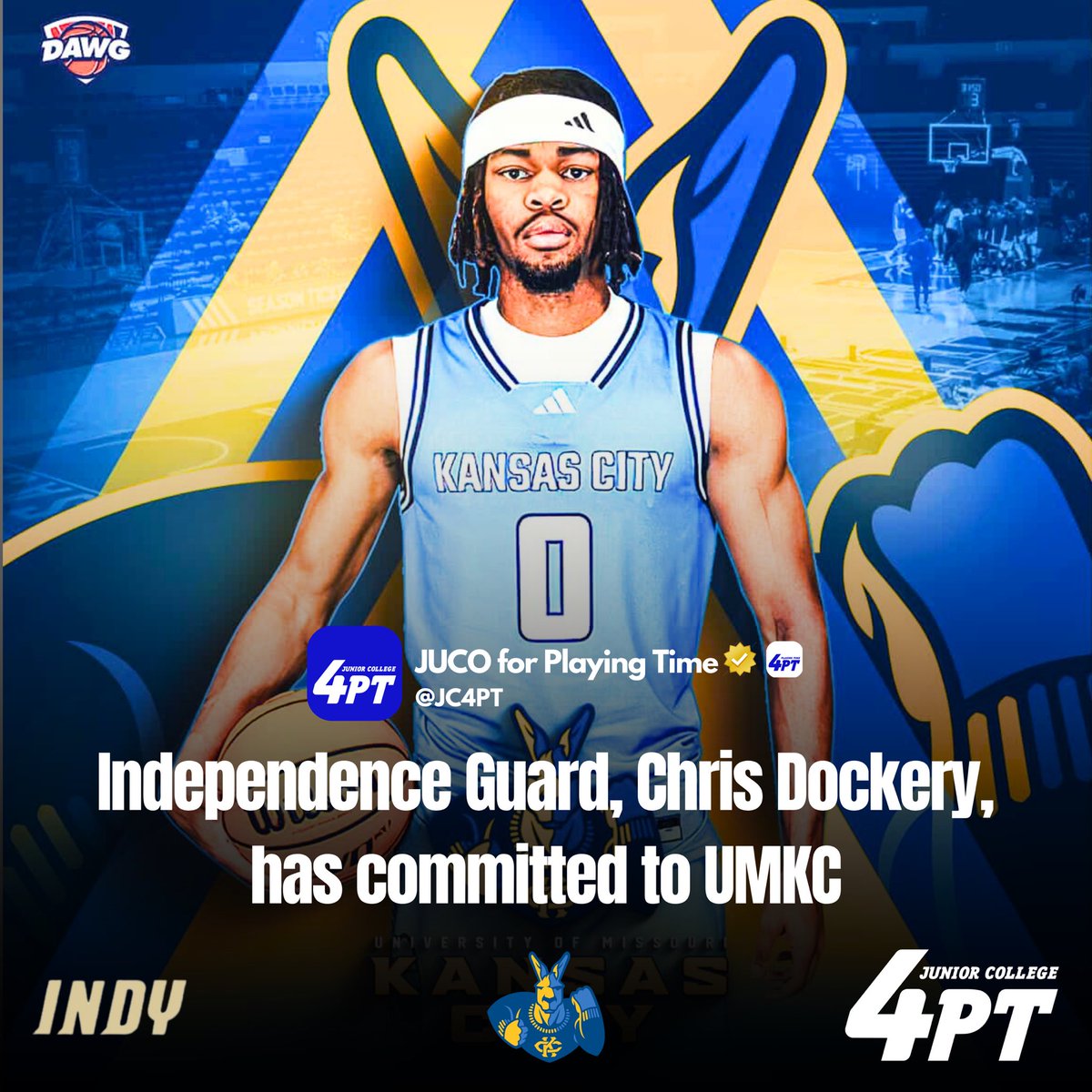 JC Commit: 6’6” sophomore guard Dockery of Independence has committed to UMKC, <a href="/Revocruit/">Revocruit</a> is told.

Dockery averaged 16.9 points, 7 rebounds, and 3.1 assists , shooting 57% from the field.

#JC4PT #JUCOProduct