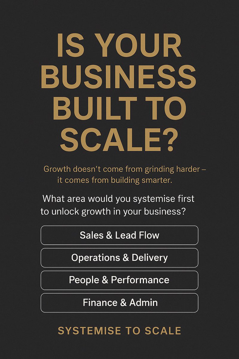 JMLawrence_ESP's tweet image. Is your business built to scale — or just built to survive?

Systemisation is the unlock.
We made a FREE 5-Minute Audit Tool to help you find the gaps.

Operations, delivery, growth— it covers it all.

DM or LinkedIn for more
#ScaleWithSystems #BusinessAudit #Systemise