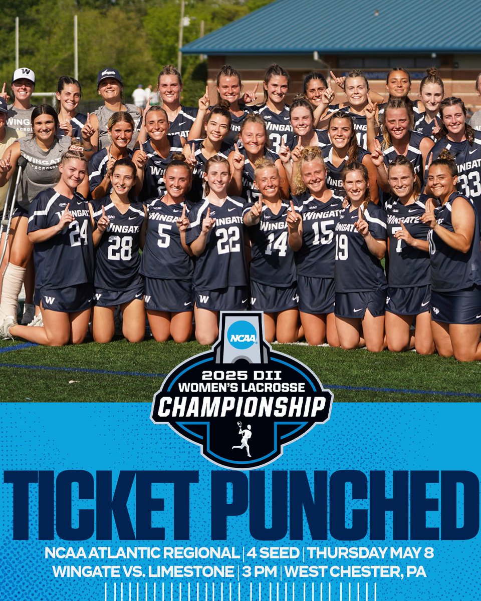 Wingate Bulldogs (@wu_bulldogs) on Twitter photo THE 'DOGS ARE DANCING!
The SAC regular season champs are in the <a href="/NCAADII/">NCAA Division II</a> WLAX Tourney for the 2nd time in program history!
<a href="/Wingate_WLax/">Wingate Womenβs Lacrosse</a> faces Limestone Thursday at 3 PM in West Chester, PA
Story | tinyurl.com/y34efftf
#OneDog THE 'DOGS ARE DANCING!
The SAC regular season champs are in the <a href="/NCAADII/">NCAA Division II</a> WLAX Tourney for the 2nd time in program history!
<a href="/Wingate_WLax/">Wingate Womenβs Lacrosse</a> faces Limestone Thursday at 3 PM in West Chester, PA
Story | tinyurl.com/y34efftf
#OneDog