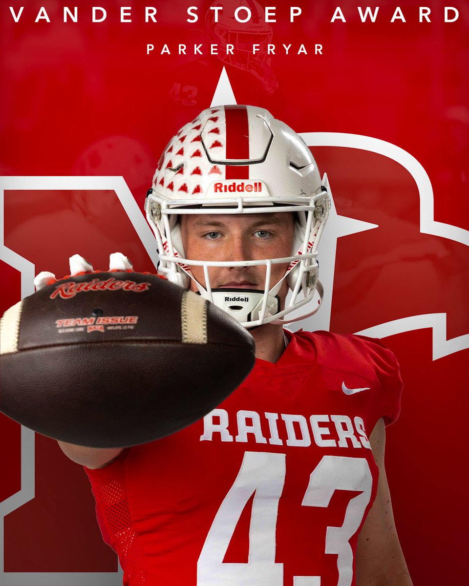 𝙑𝘼𝙉𝘿𝙀𝙍 𝙎𝙏𝙊𝙀𝙋 𝘼𝙒𝘼𝙍𝘿 (𝙈𝘼𝙇𝙀)

🏈 Parker Fryar

#RaidersStandOut | #NDubs2025